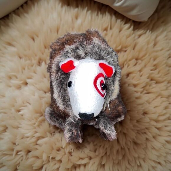 TARGET Plush Bullseye Eskimo Fur Coat Dog Plush 6” - Picture 1 of 4